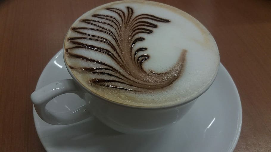 Coffee, Milk, Milk, Cup, Cup, Drink, Hot, close-up, no people HD wallpaper