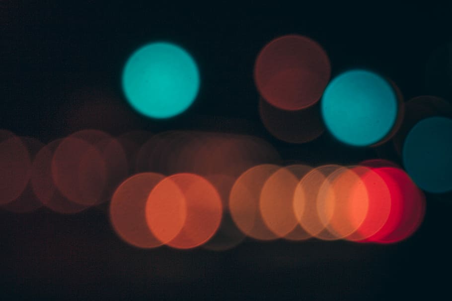 red and white lights, bokeh photography, night, dark, urban, city HD wallpaper