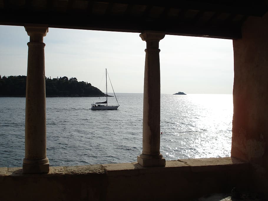 vista, from the, window in porec, water, sea, transportation, HD wallpaper