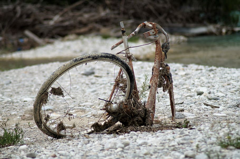 Bike, Garbage, Rust, Scrap Metal, broken, wheel, stainless HD wallpaper