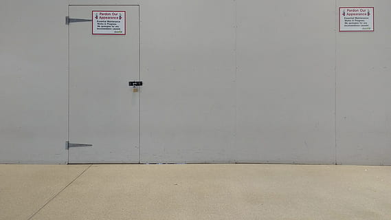 Barrier, Warning, Door, site, notes, wall, ground, road works HD wallpaper