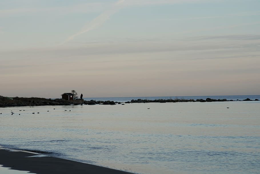 beach, evening, sea, nature, coastline, water, sky, scenics - nature HD wallpaper