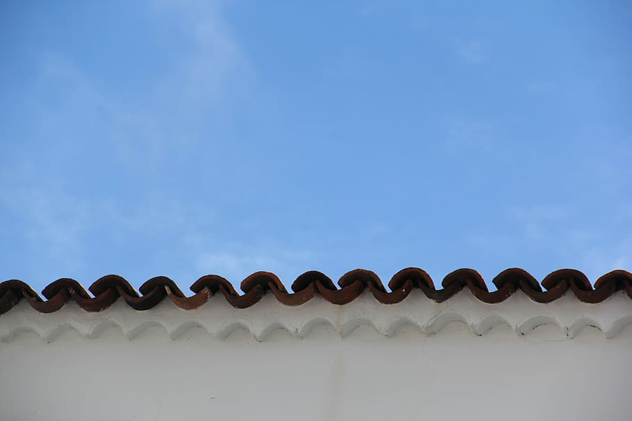 Background, Texture, Roof, sky, roof tile, copy space, curve HD wallpaper