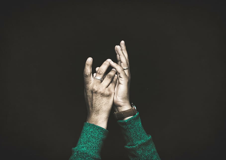 focus photo raising hands, person, holding, together, fingers HD wallpaper