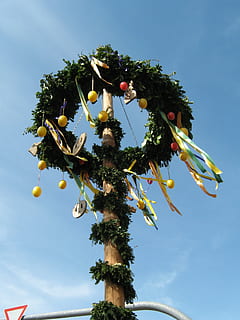 easter tree, egg, festival, wreath, hanging, symbol, easter egg HD wallpaper