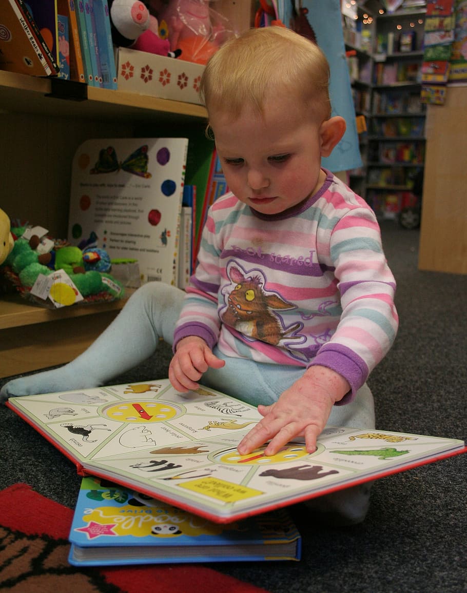 toddler playing shape sorter book, Reading, Book, baby, booklover HD wallpaper