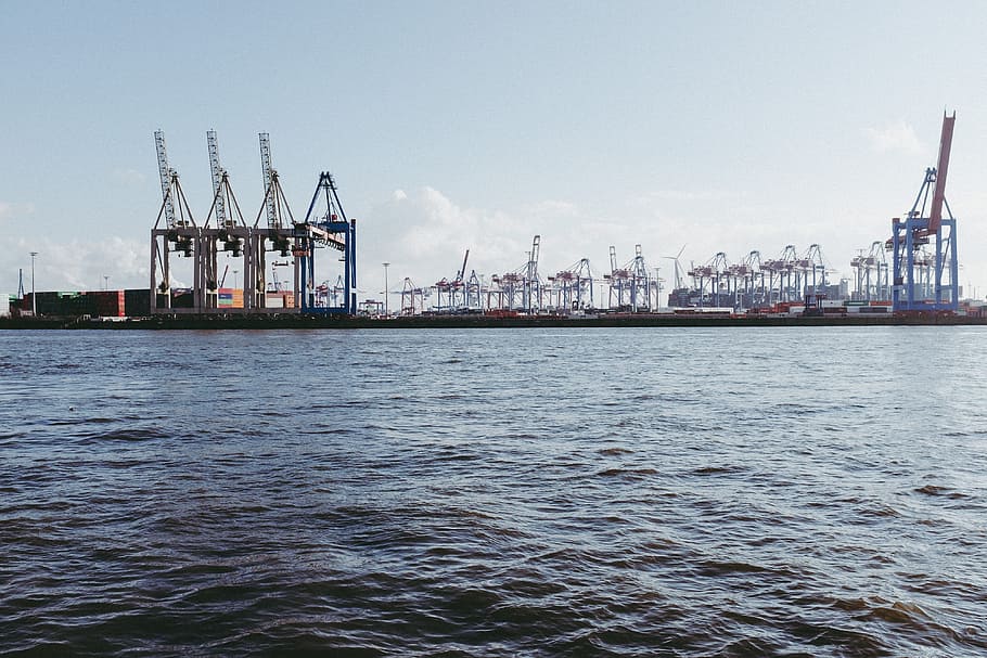 Port of Hamburg, architecture and Cityscape, industry, harbor HD wallpaper