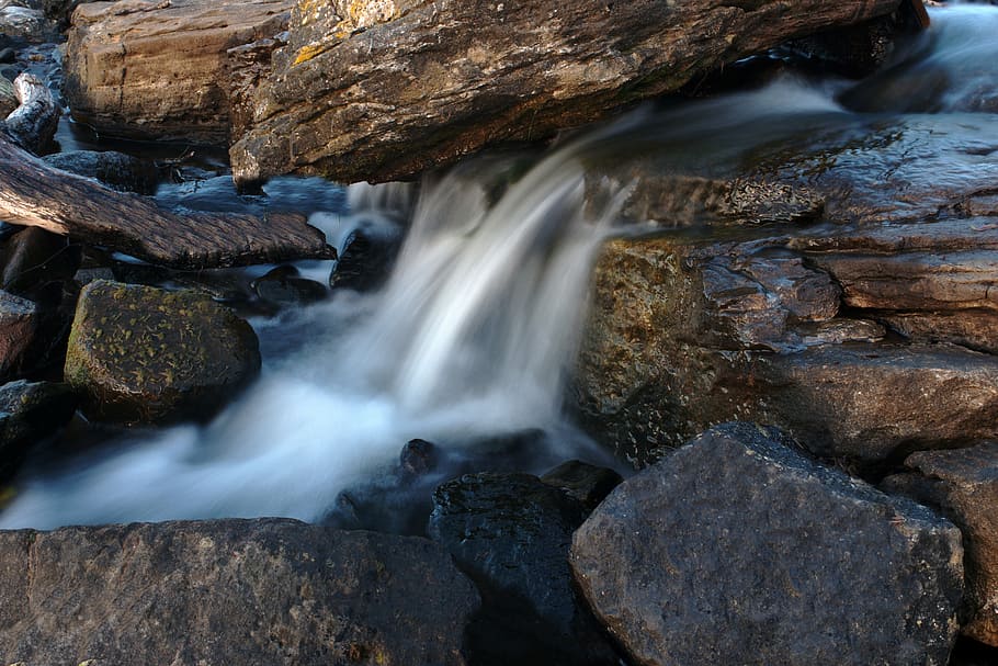 river, spring, burn, beach, rocks, nature, waterfall, rock - Object HD wallpaper