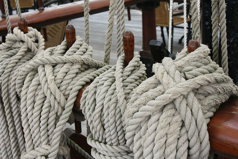 ropes, thaw, seafaring, knitting, cordage, fixing, ship traffic jams, HD wallpaper