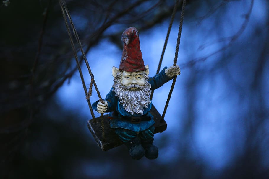 santa hat, claus, swing, hanging, nature, no people, rope, tree HD wallpaper