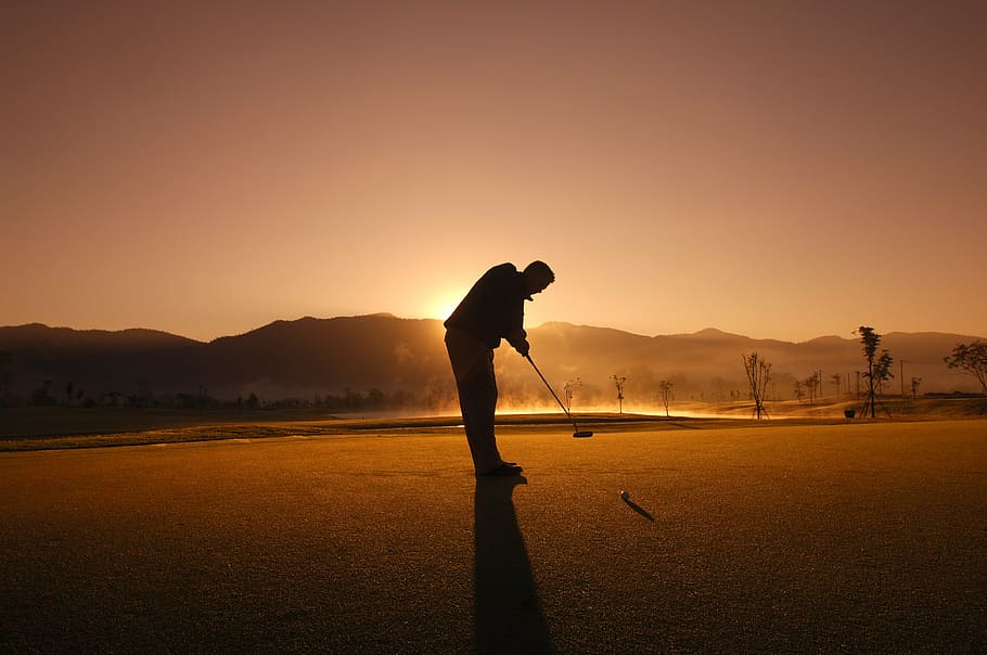 notice, golf, thailand, game, play, man, sunset, kick, silhouette, HD wallpaper