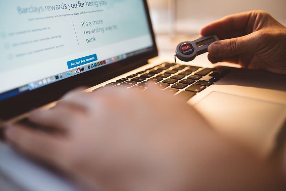 computer, hand, keyboard, macbook, secured, securID, security HD wallpaper