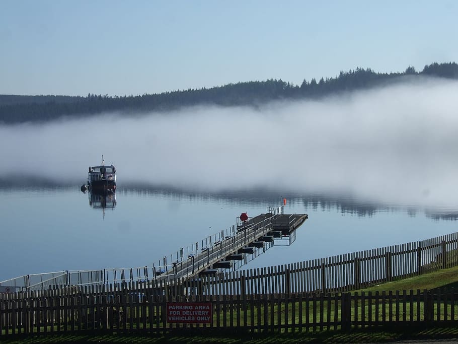 lake, mist, water, morning, northumberland, kielder water, fog, HD wallpaper