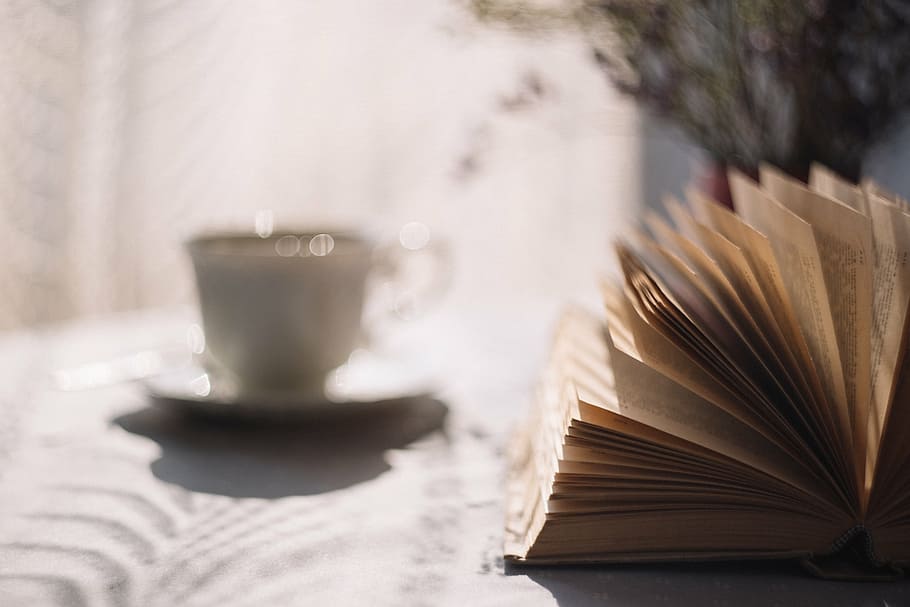 book, coffee, cup, knowledge, literature, macro, mug, pages HD wallpaper