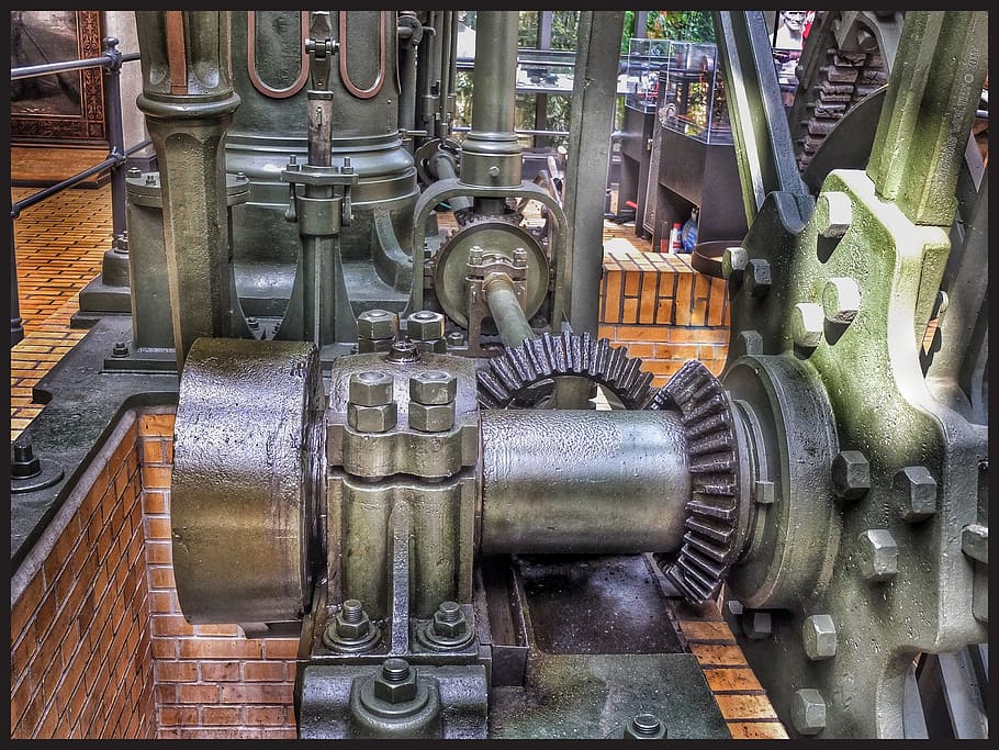 machine, technology, motor, steel, engine, old, machinery, industry HD wallpaper