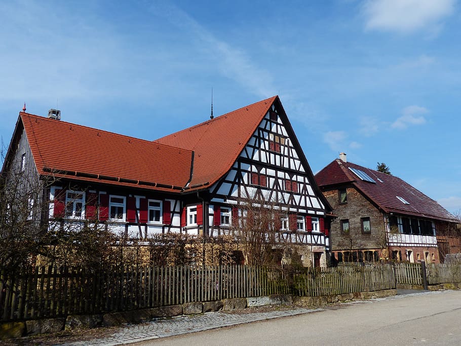 home, fachwerkhaus, farmhouse, hof, building, agriculture, rustic