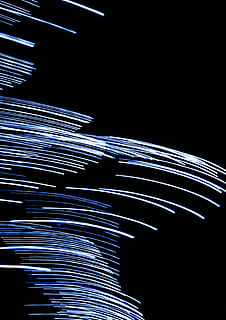 time lapse photography of light, white and blue stroke, sky, dark HD wallpaper