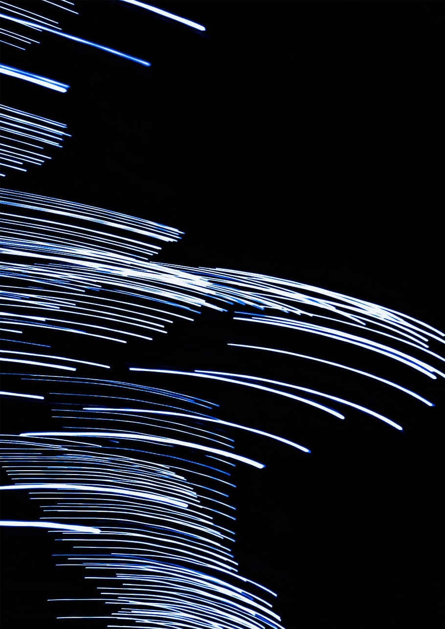 time lapse photography of light, white and blue stroke, sky, dark HD wallpaper