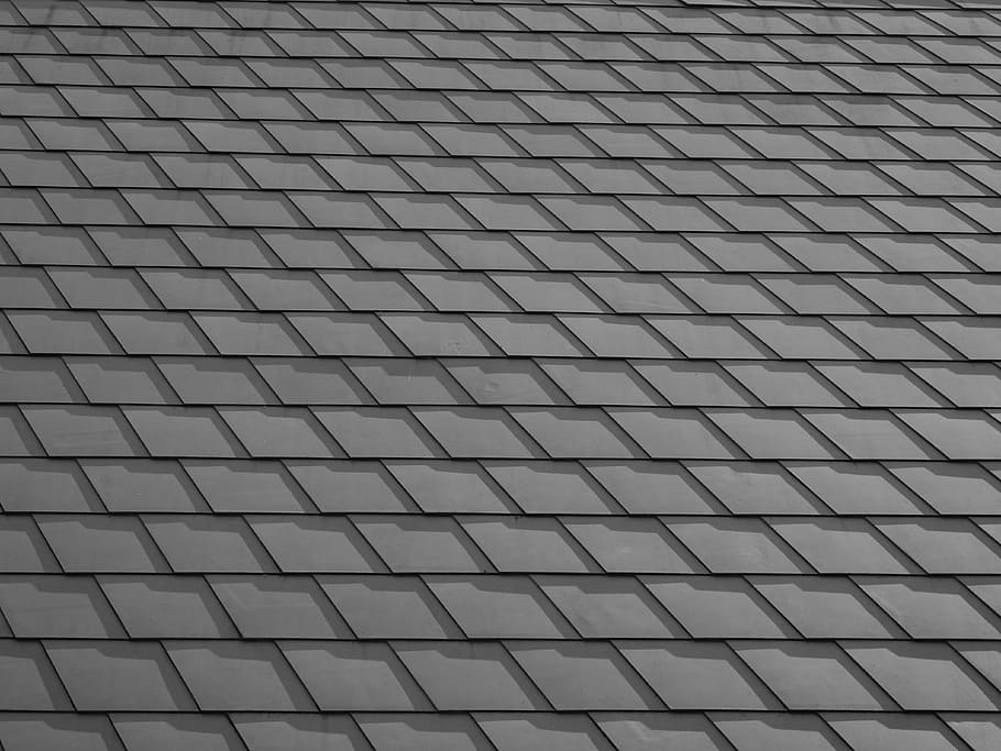 shingle, pattern, regularly, geometry, four corner, many, black and white HD wallpaper
