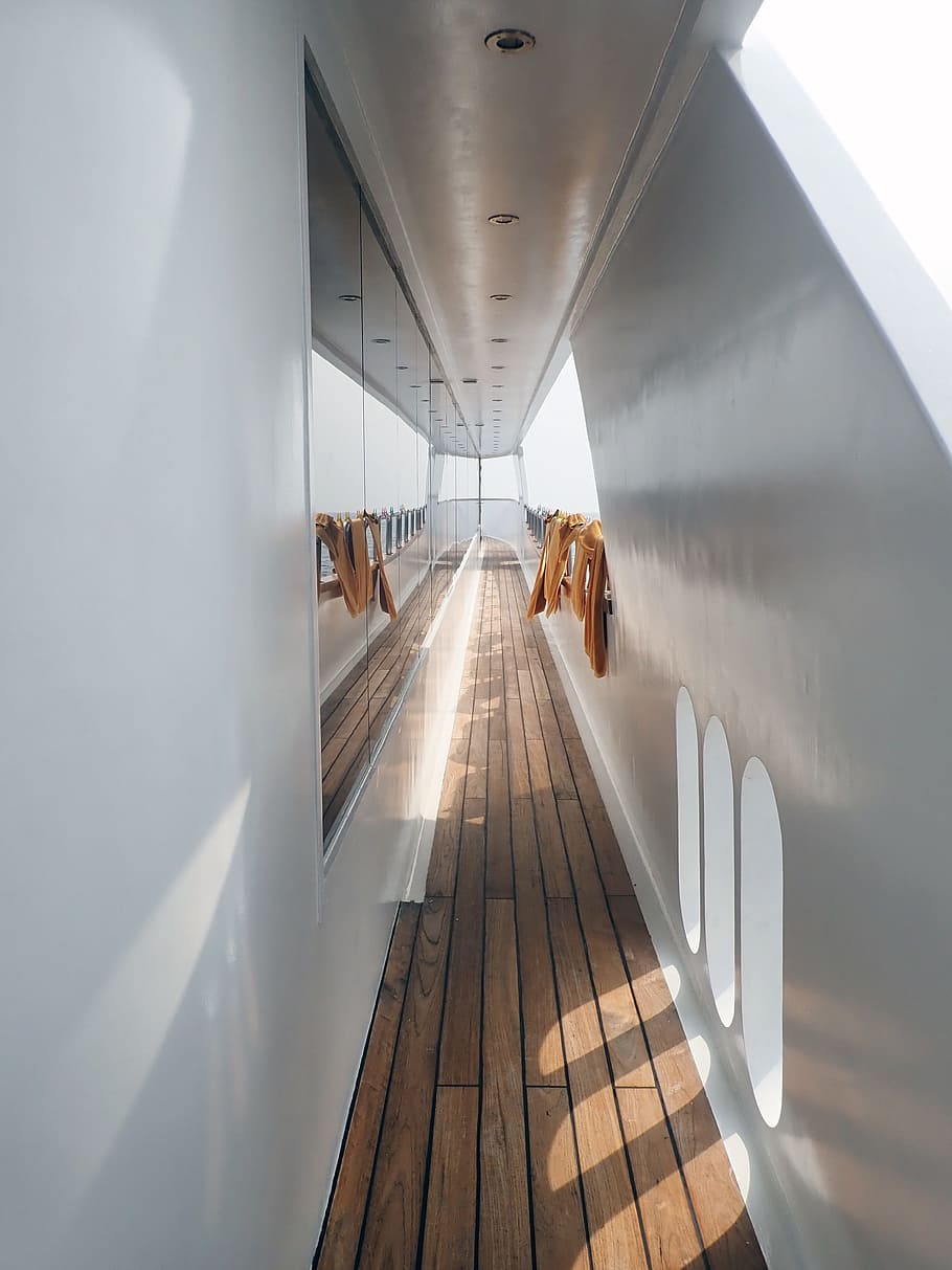 hall, structure, architecture, yacht, lines, walking, built structure HD wallpaper