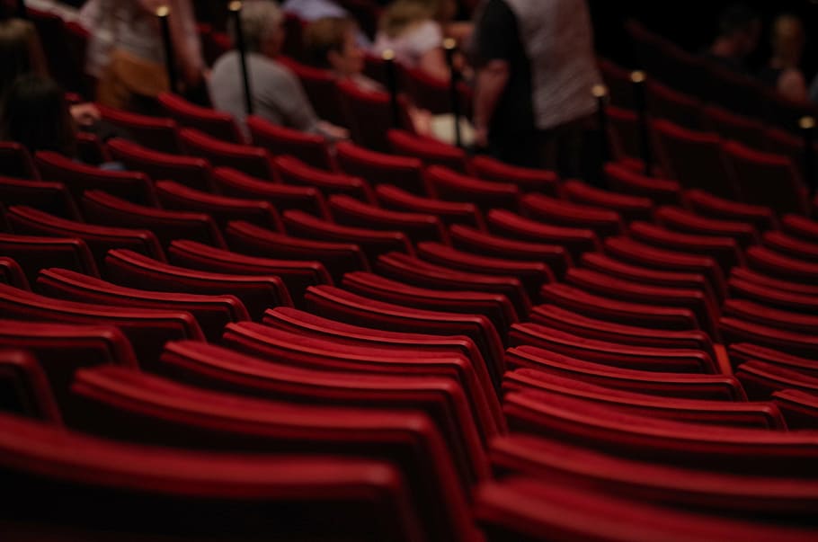 lined red seat lot, theater, musical, dance, stage, artistic dance, HD wallpaper