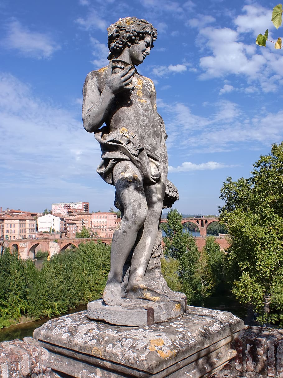 statue, albi, france, landscape, history, classical, culture, HD wallpaper