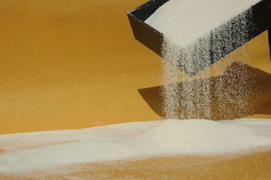 close-up photo of white powder, semolina, flour, granule, wheat bran, HD wallpaper