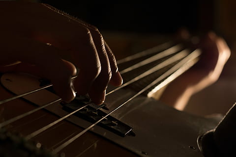 person using bass guitar, playing, electric, string, hand, musical HD wallpaper