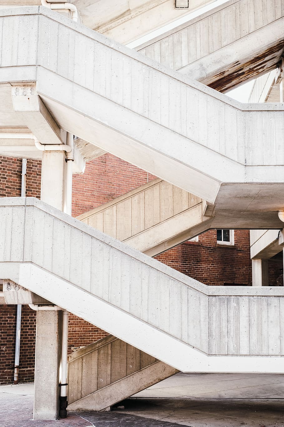 white painted stairs, geometry, geometric, minimalism, minimalistic HD wallpaper