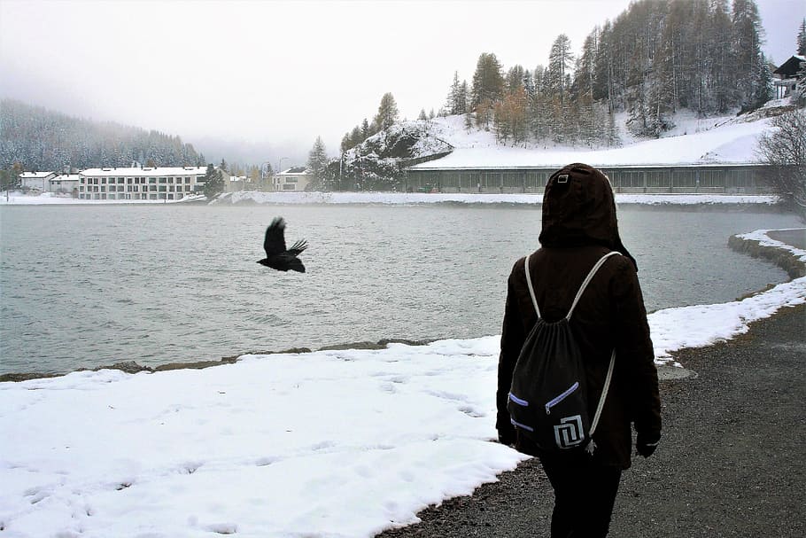 winter, spacer, ze, same, lake, rest, snow, scenery, nature HD wallpaper
