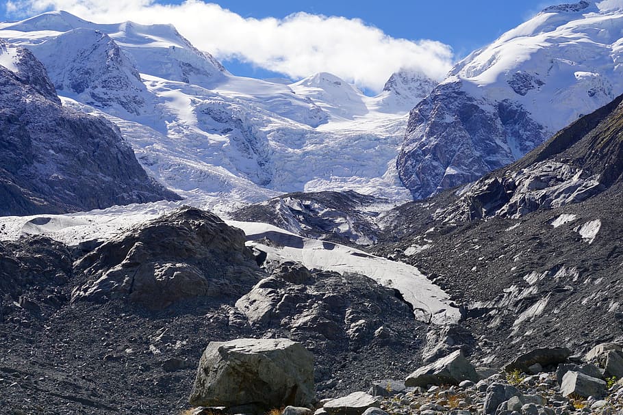 mountains, glacier, alpine, snow, nature, massif, switzerland HD wallpaper