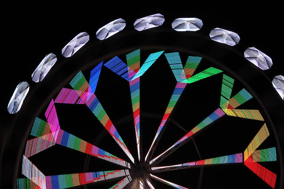amusement, park, wheel, fun, kids, colors, travel, barcelona HD wallpaper