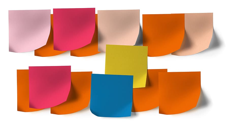 assorted-color sticky notes on white surface, Post It, Memo Pad, HD wallpaper
