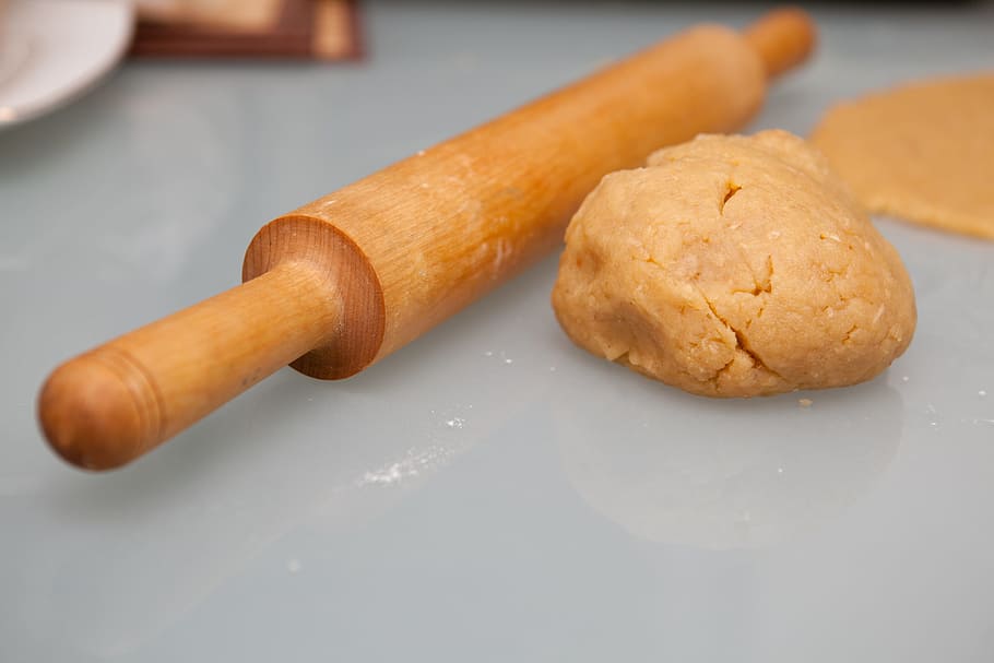 the dough, rolling pin, cooking, kitchen, recipe, nutrition, HD wallpaper