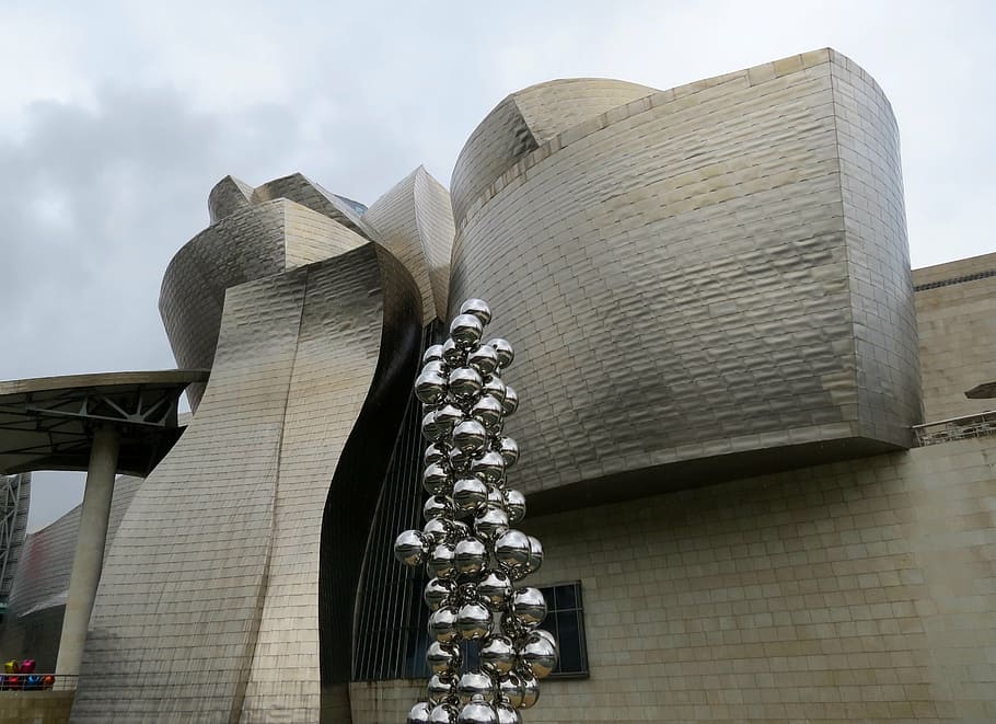 guggenheim, blocks, cement, silver, built structure, architecture HD wallpaper