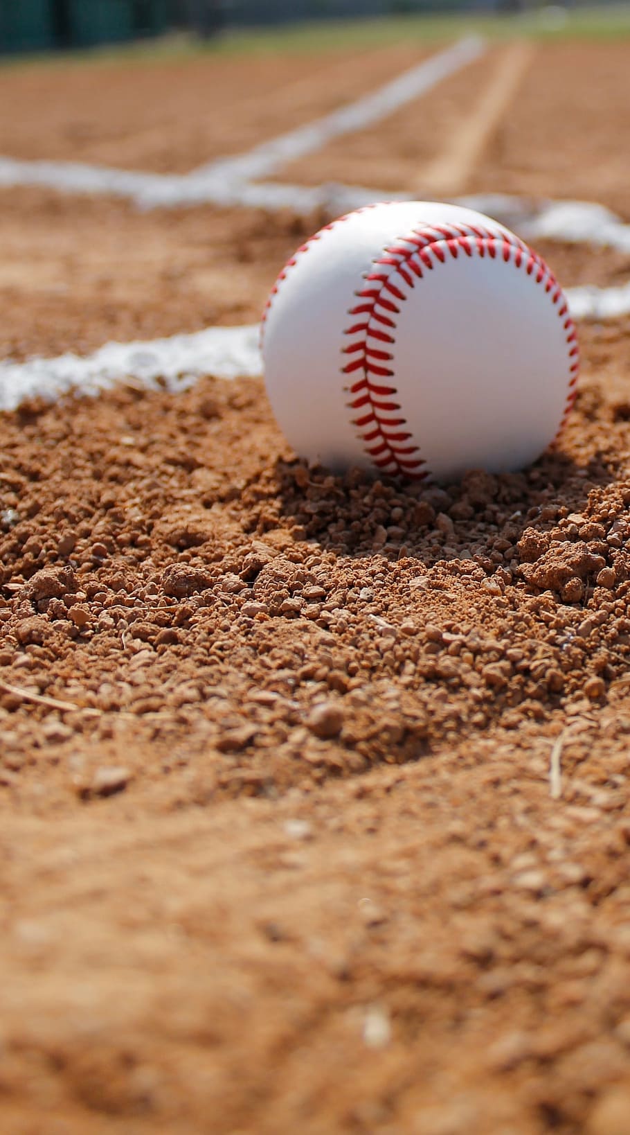 white baseball on field, gravel, baseball - Ball, sport, baseball - Sport