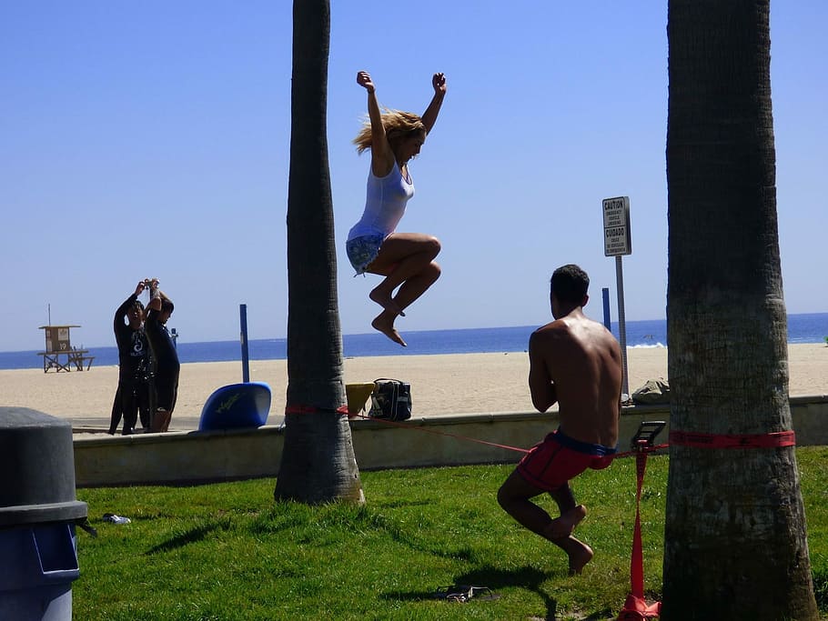 Beach, Action, Rope, Ocean, Outdoor, fitness, athlete, lifestyle HD wallpaper