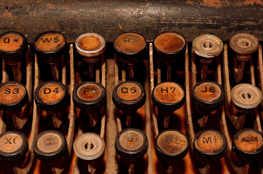 Old, Typewriter, Retro, old typewriter, keyboard, letters, mechanically HD wallpaper