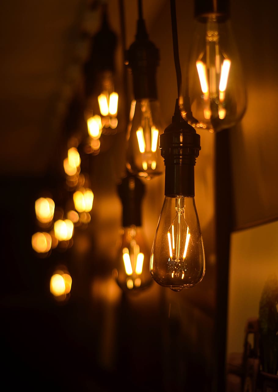 bokeh, lights, cafe, lighting equipment, light bulb, electricity HD wallpaper