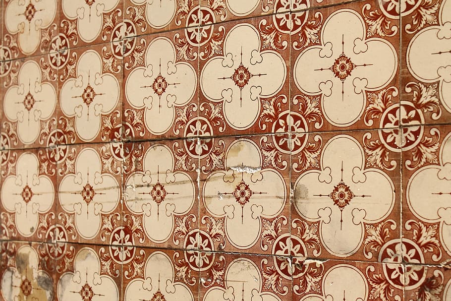 Tile, Azulejos, Pattern, floral pattern, backgrounds, no people, HD wallpaper