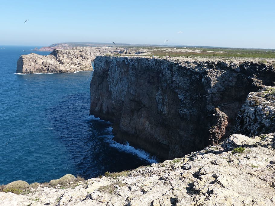 Algarve, Sea, Wave, Wave, Rock, Coast, Water, booked, recovery, HD wallpaper