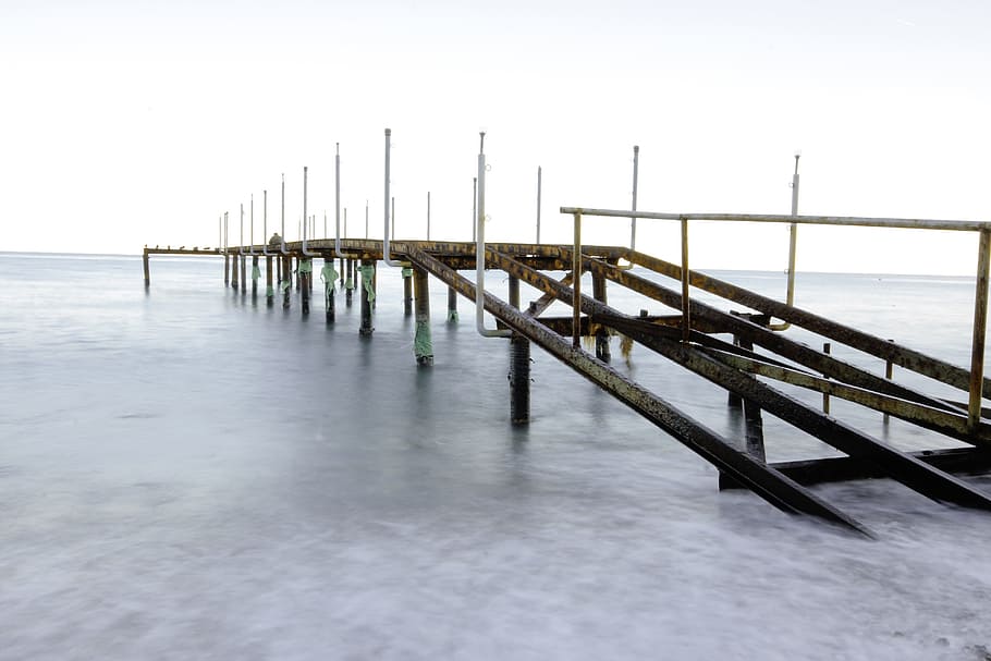 iskele, marine, storm, daniel, rusty, deserted, beach, nature HD wallpaper