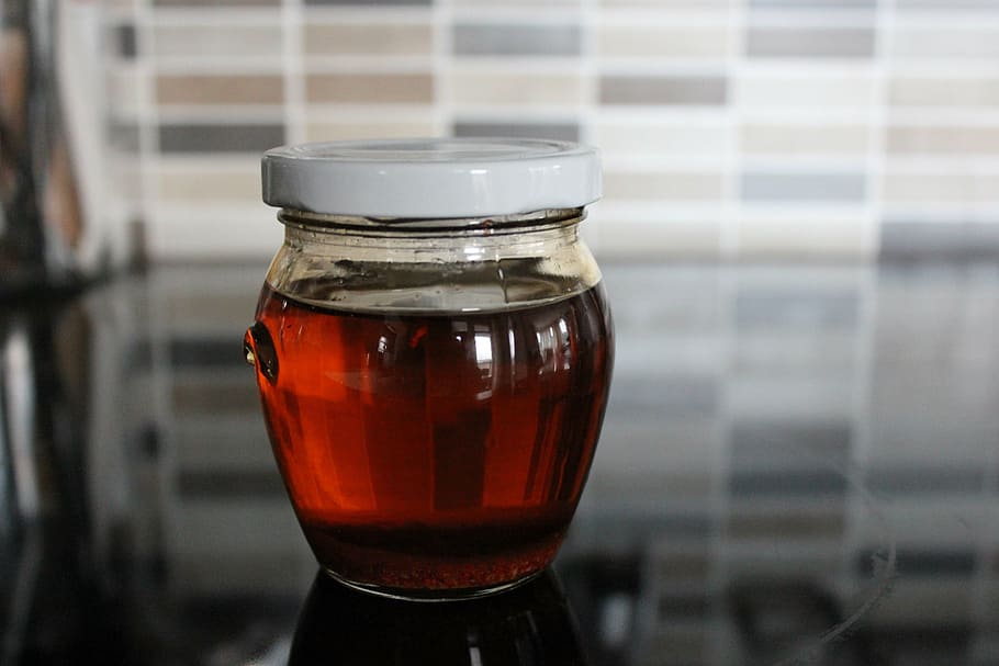 cup, jam, kitchen, oil, glass - material, close-up, focus on foreground HD wallpaper