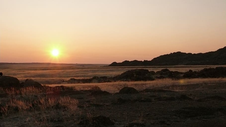 namibia, sahara, desert, sunset, nature, landscape, sea, dusk HD wallpaper