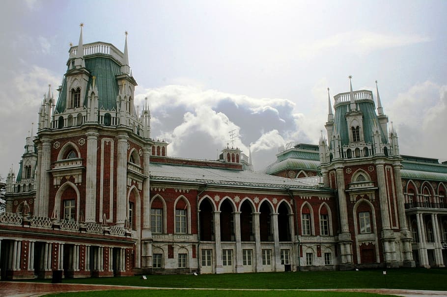 palace, building, gothic, eclectic, architecture, green roofs HD wallpaper