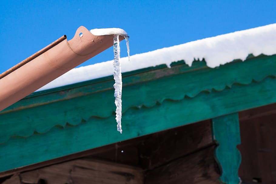 icicle, gutter, ice, winter, cold, frozen, roof, snow, drip HD wallpaper