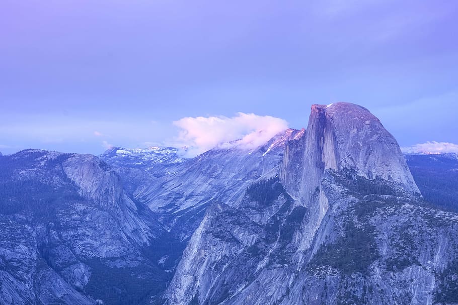 clouds, landscape, mountain range, mountains, nature, rocky mountains HD wallpaper