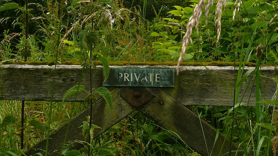 Private, Background, Grass, Wood, Gate, land, boundary, property HD wallpaper