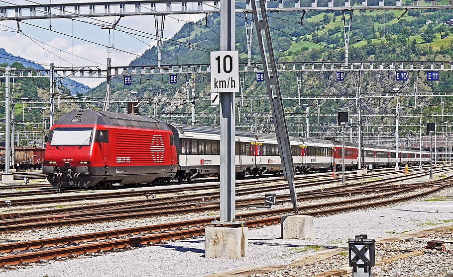 Swiss Federal Railways, Abstellanlage, brig, valais, express train, HD wallpaper