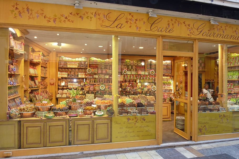 store, deco, facade, retail, food and drink, business, illuminated HD wallpaper